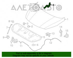 Петля капота левая Kia Forte 4d 14-18