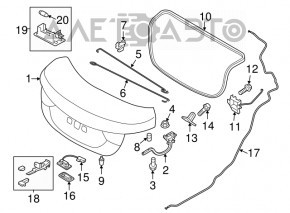 Петля кришки багажника права Hyundai Elantra UD 11-14