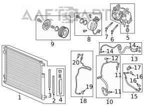 Радиатор кондиционера конденсер Honda Civic X FC 16-21 2.0 примят