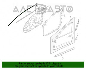 Молдинг двері верхній перед лев Infiniti G25 G35 G37 4d 06-14