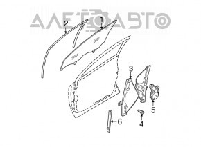 Стекло двери передней правой Nissan Murano z50 03-08