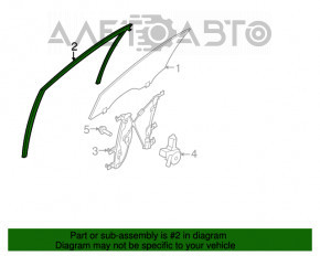 Ущільнювач скла передній лівий Infiniti Q50 14-