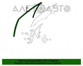 Уплотнитель стекла передний левый Infiniti G25 G35 G37 4d 06-14