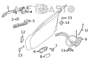 Замок двери передней правой Nissan Altima 13-18