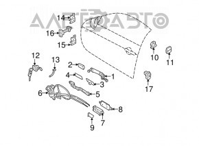 Ручка двери внешняя передняя левая keyless Infiniti G25 G35 G37 4d 06-14