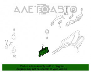 Механизм ручки двери передней левой Nissan Rogue 14-20