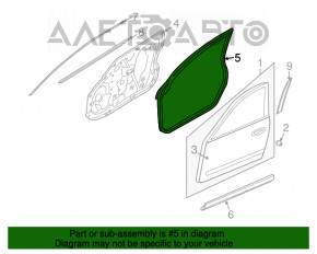 Уплотнитель двери передней левой Infiniti G25 G35 G37 4d 06-14