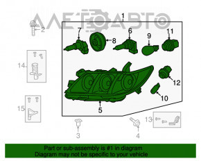 Фара передня права Toyota Camry v40 07-09 гола, hybrid Галоген