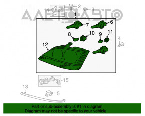 Фара передня права гола Lexus RX300 98-03 USA галоген дорест чорна