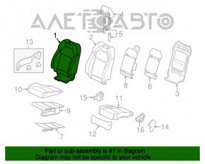 Пасажирське сидіння Acura MDX 14-15 без airbag, електро, шкіра сіре