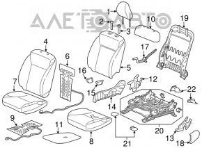 Пасажирське сидіння Honda HR-V 16-22 без airbag, механічне, ганчірка чорна