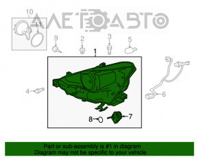 Фара передняя левая голая Lexus IS 14-16 ксенон, дорест, TYC