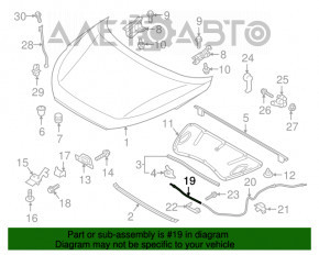 Трос відкриття замку капота передня частина Hyundai Tucson 16-21