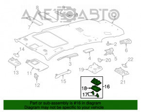 Плафон освітлення передній під люк Toyota Rav4 13-18 сірий