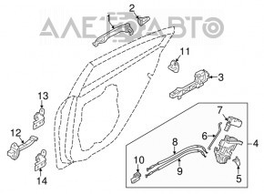 Замок двери зад прав Kia Forte 4d 14-18