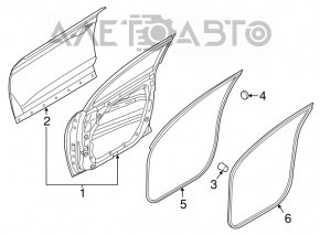 Уплотнитель двери передней левой Hyundai Tucson 16-20