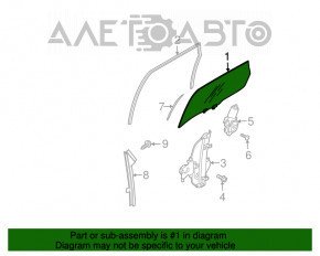 Стекло двери задней левой Nissan Murano z50 03-08