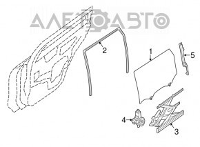 Уплотнитель стекла задний правый Nissan Rogue 14-20