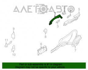 Ручка дверей зовнішня задня ліва Nissan Rogue 14 - структура