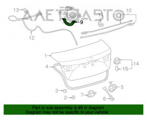 Накладка петлі багажника права Toyota Avalon 13-18