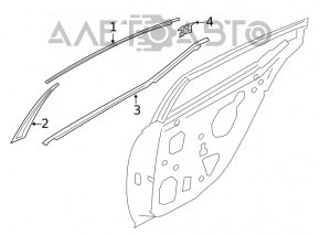Молдинг двері-скло центральний задній правий Nissan Altima 19-