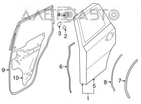 Уплотнитель двери задней левой Infiniti JX35 QX60 13-