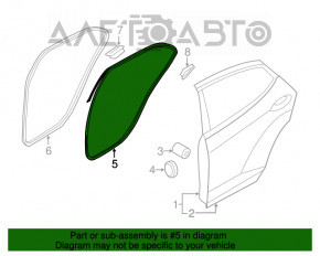 Уплотнитель двери задней правой Hyundai Elantra UD 11-16