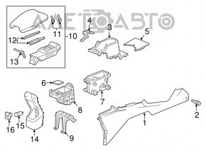 Консоль центральная подлокотник и подстаканники Honda HR-V 16-22