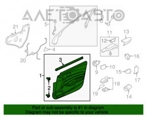 Обшивка двери карточка передняя левая Acura TLX 15-17 черн