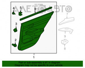 Обшивка двери карточка задняя правая Honda Civic 4d 06-09