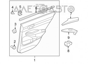 Обшивка дверей картка зад прав Honda Civic 4d 06-09