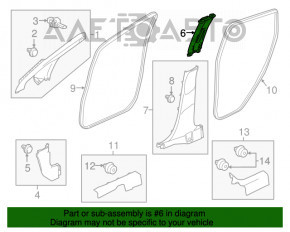 Накладка центральної стійки верхня ремінь права Honda HR-V 16-22 сер