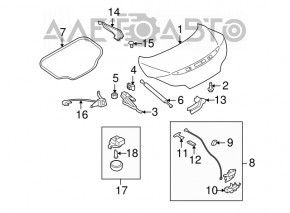 Замок кришки багажника Infiniti G25 G35 G37 4d 06-14