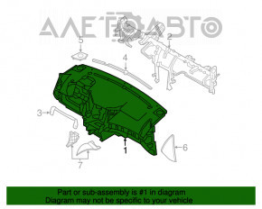 Торпедо передня панель без AIRBAG Hyundai Sonata 11-15 сіра