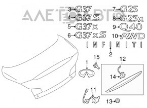 Спойлер кришки багажника Infiniti G25 G35 G37 4d 06-14