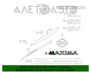 Емблема напис MAXIMA кришки багажника Nissan Maxima A36 16-