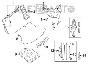 Підлога багажника Nissan Sentra 13-19 черн