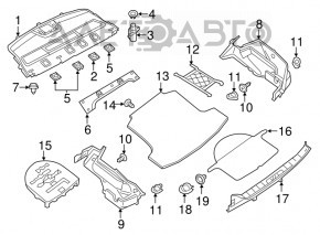 Підлога багажника Nissan Altima 13-18 черн