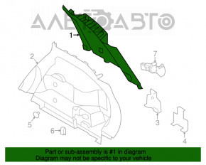 Обшивка арки правая верхняя Nissan Rogue 14-20 серая под 2 ряда