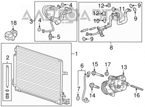 Радиатор кондиционера конденсер Chevrolet Camaro 16- 2.0 3.6