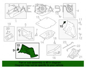 Обшивка арки левая Nissan Versa Note 13-19 черная