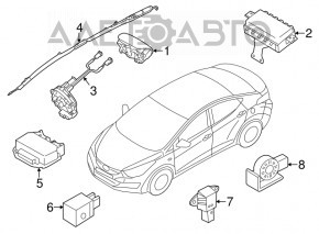 Подушка безпеки airbag бічна шторка права Hyundai Elantra UD 11-16