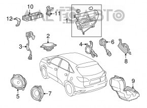 Радио, Магнитофон, Управление климатом, Панель в сборе Lexus RX350 RX450h 10-15 тип 3, облез хром