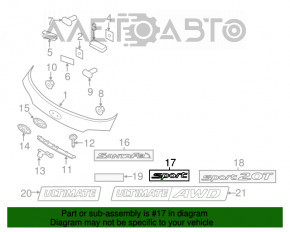 Емблема напис SPORT двері багажника Hyundai Santa FE Sport 13-18