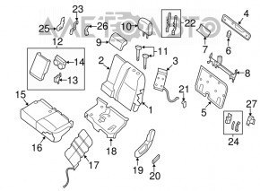 Подголовник задний левый Nissan Pathfinder 13-20 кожа черн