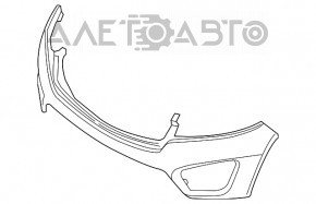 Бампер передний голый верхняя часть Kia Sorento 16-18 дорест, usa, красный, треснут, сломано крепление