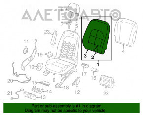 Пассажирское сидение Infiniti QX30 17- без airbag, электро, комбинированное кожа + тряпка беж, под химч