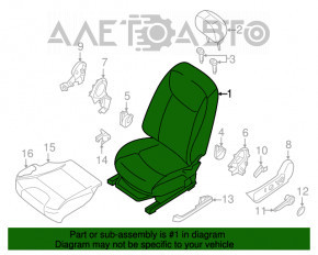 Сидіння водія Nissan Sentra 13-19 без airbag, механічні, ганчірка черн