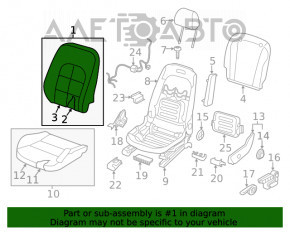 Водительское сидение Infiniti QX30 17- без airbag, кожа черн