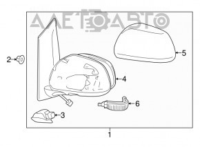 Дзеркало бічне праве Toyota Sienna 11-3 піна, структура